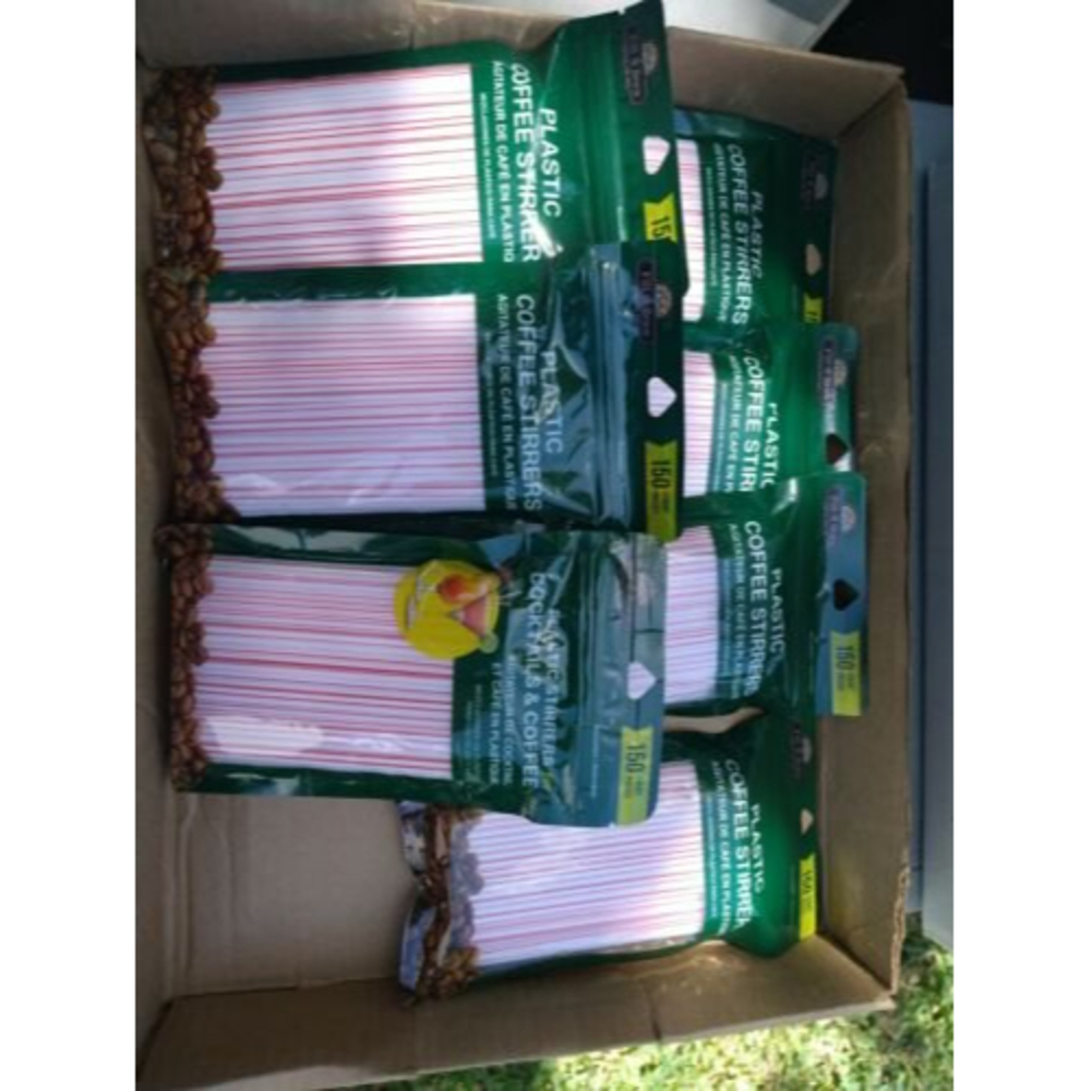 Economy Kitchen Acces sory Plastic Stirrers 7 packs of 150 in each Pack